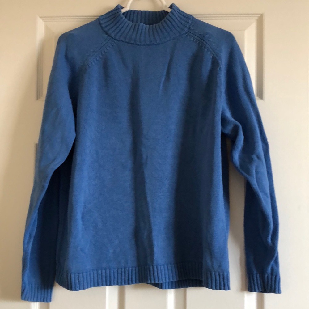 CLEARANCE! 💙 TABI Blue Mock Neck Cotton Sweater